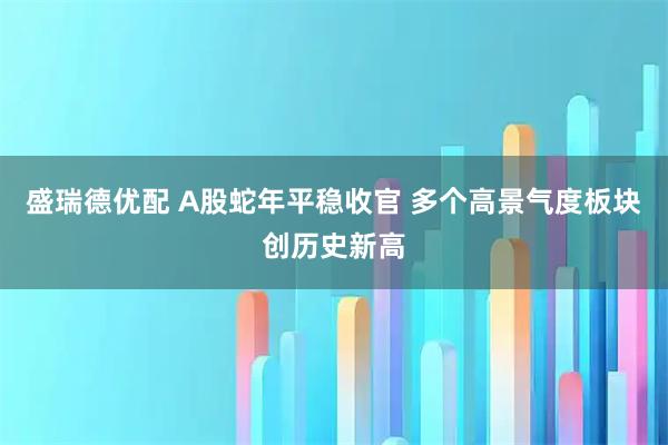 盛瑞德优配 A股蛇年平稳收官 多个高景气度板块创历史新高